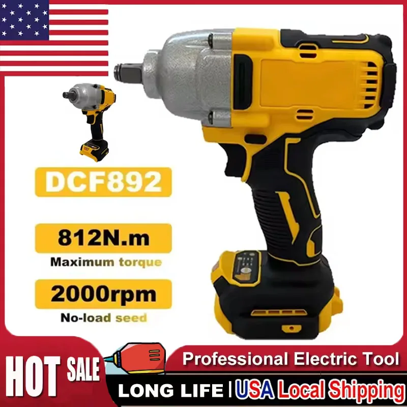 Cordless Drill Driver - Fit Dewalt DCF892 812N.m Brushless Electric
