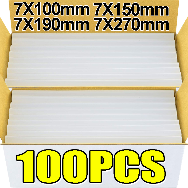 Power Tools Wholesale - 100/1x 7mm Transparent Hot Melt Glue