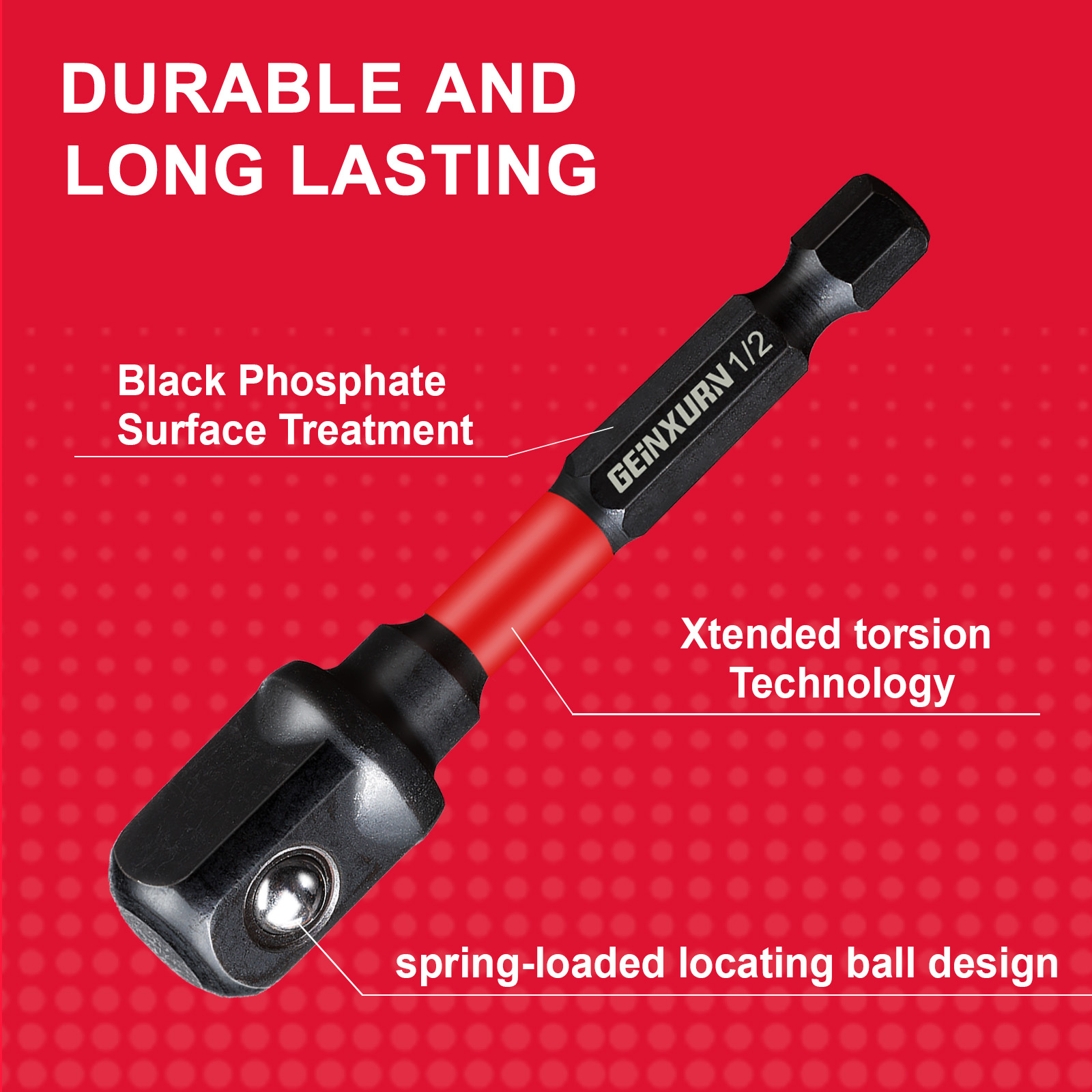 Geinxurn Impact Socket Adapter - Power Tools Impact Wrench reseña y precio