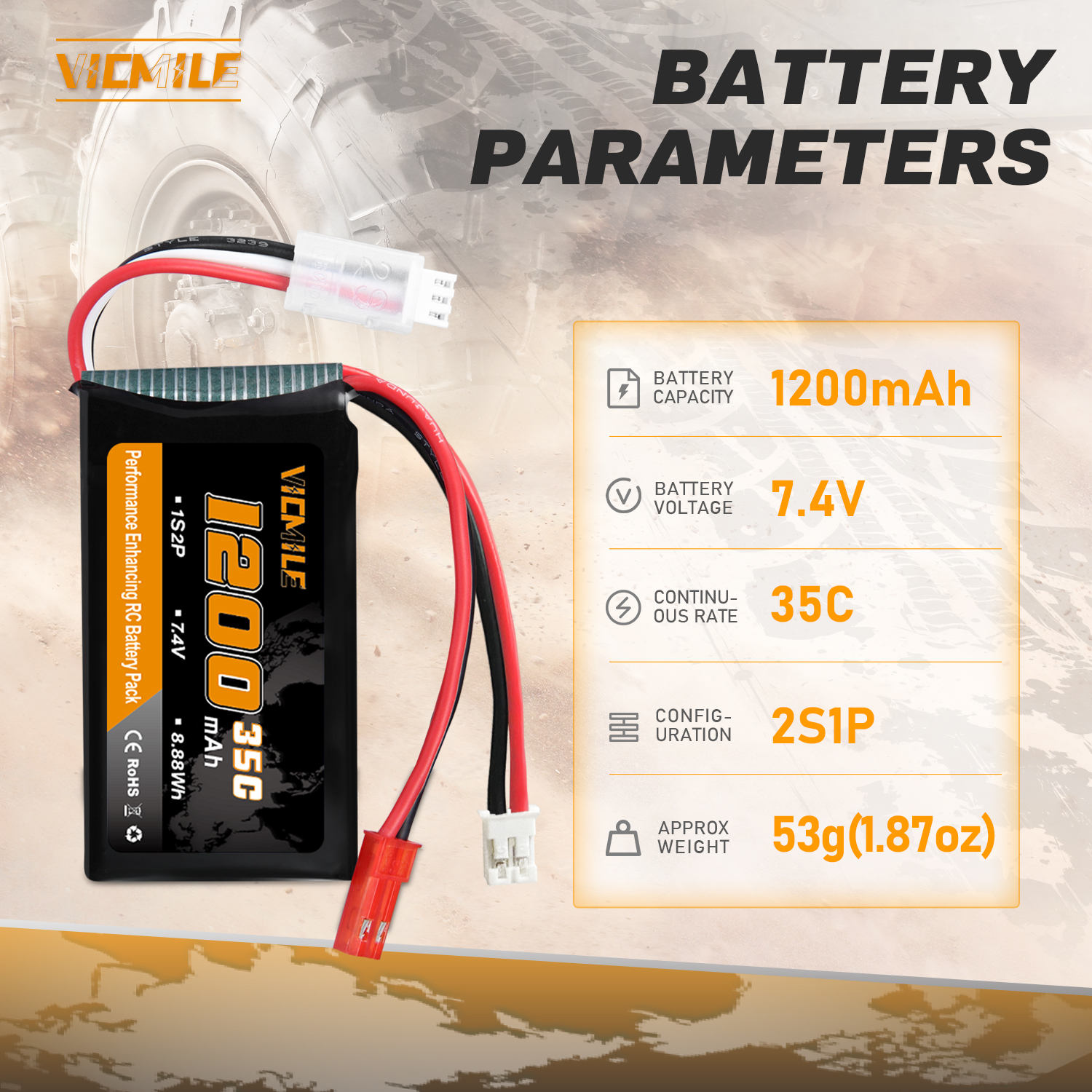 VICMILE SCX24 Battery 7.4V 120 - Impact Driver Cordless reseña y precio