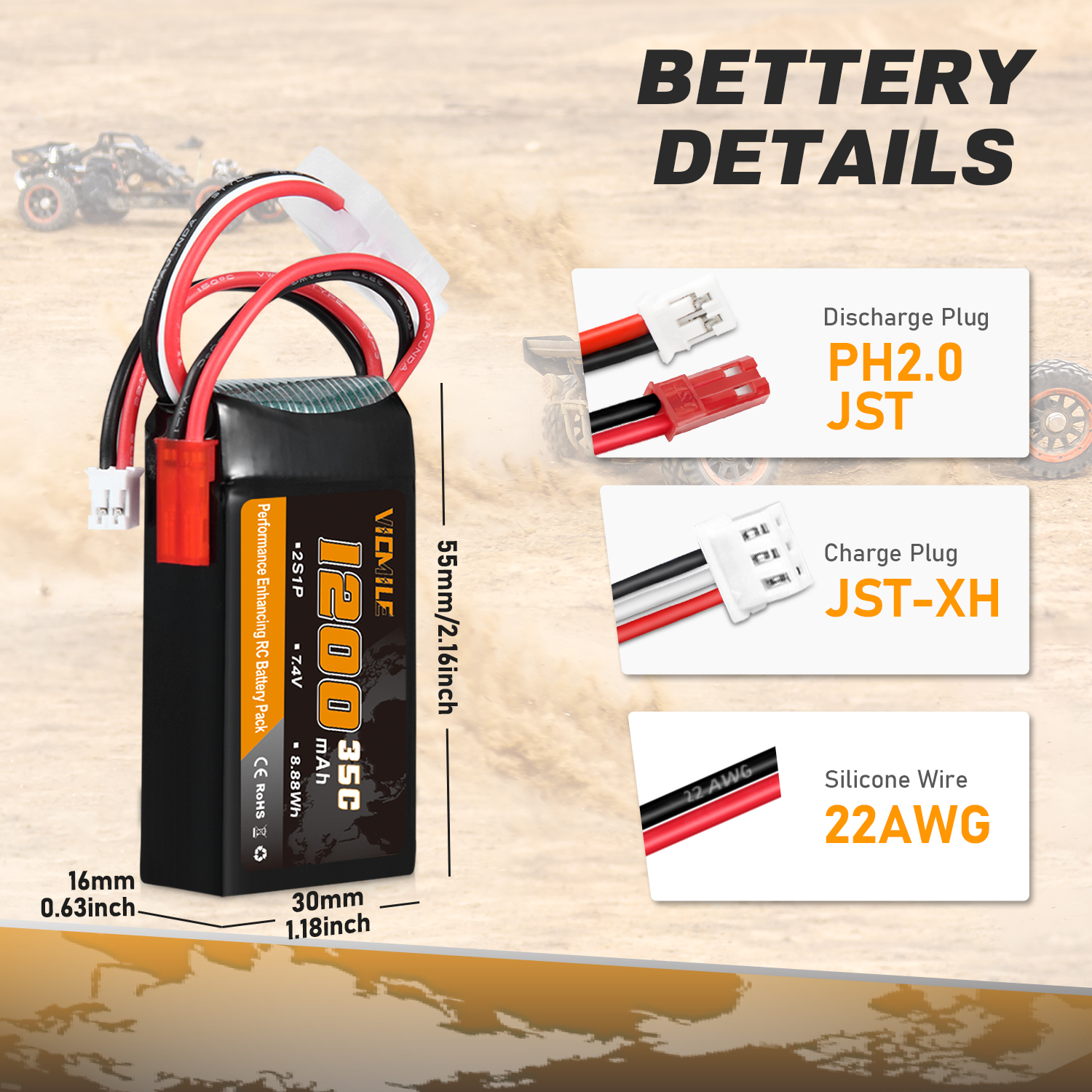 VICMILE SCX24 Battery 7.4V 120 - Impact Driver Cordless reseña y precio