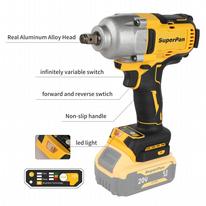 Brushless Cordless Impact Wren - Power Tools Impact Wrench reseña y precio