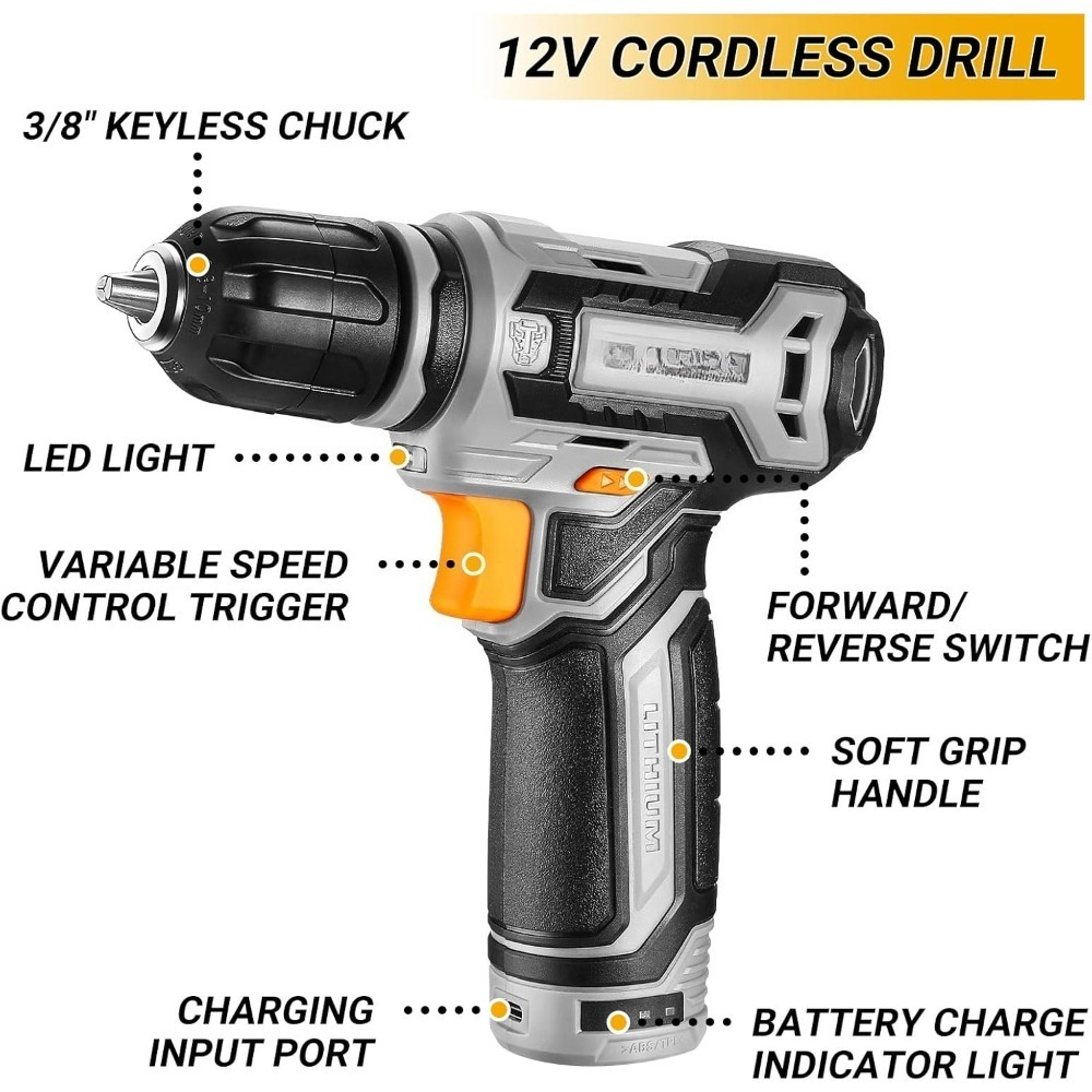 US Shipping Tool Kit Box Drill - Combo Power Tools reseña y precio