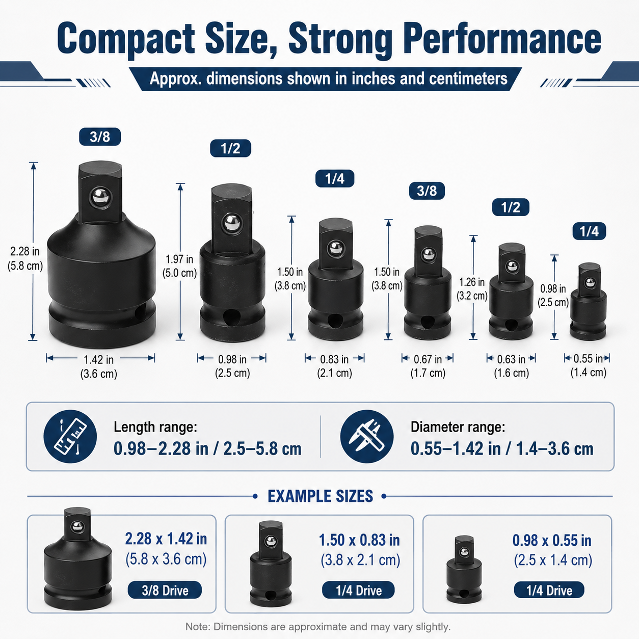 Socket Adapter Reducer Set 1/2 - Power Tools Pneumatic reseña y precio