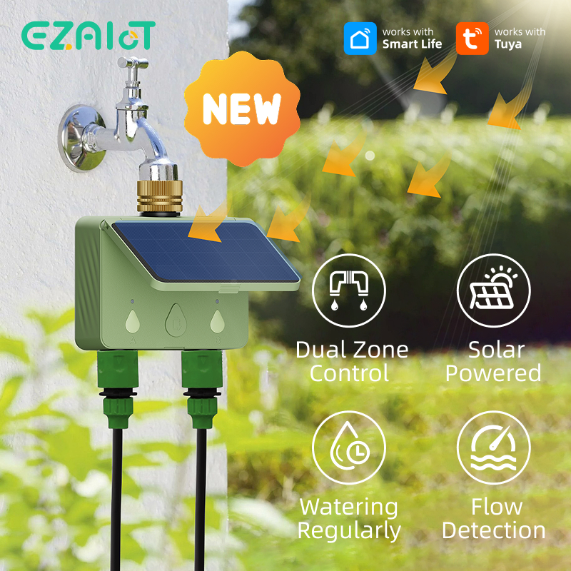 WiFi Water Timer 2 Zones Solar - Power Tools Zones reseña y precio